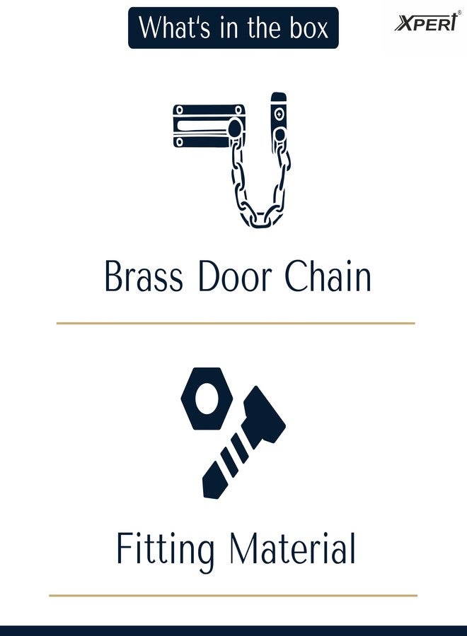 إكسبرت سلسلة باب عتيقة من النحاس الأصفر مع مزلاج من إكسبرت، قفل سلسلة باب قطعة واحدة، قفل باب، أقفال أبواب للباب الرئيسي، قفل سلسلة باب للباب الرئيسي، قفل أمان للباب، أقفال داخلية للباب الرئيسي للمنزل - Image 5